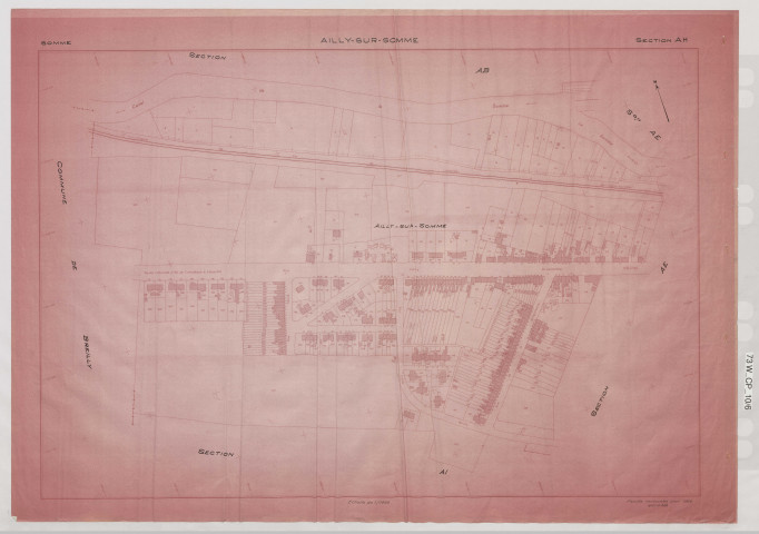Plan du cadastre rénové - Ailly-sur-Somme : section AH
