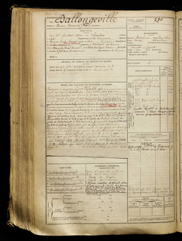 Dallongeville, Maurice Maximilien Gustave, né le 01 juillet 1894 à Chaulnes (Somme), classe 1914, matricule n° 780, Bureau de recrutement d'Amiens
