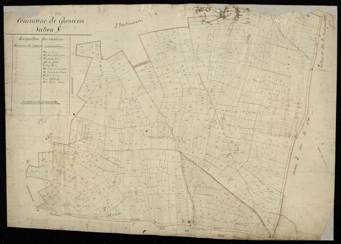 Plan du cadastre napoléonien - Rosières-en-Santerre (Rosières) : Fond d'Harbonnières (Le), F