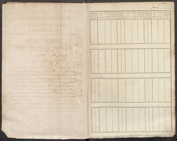 Répertoire des formalités hypothécaires, du 06/09/1830 au 25/07/1831, volume n° 53 (Conservation des hypothèques de Doullens)