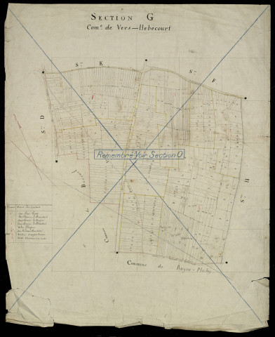 Plan du cadastre napoléonien - Vers-sur-Selles (Vers-Hébécourt) : G