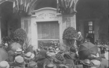 Guerre 1914-1918. Cérémonie d'inauguration du monument aux morts