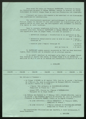 Longue Paume Infos (numéro 12), bulletin officiel de la Fédération Française de Longue Paume