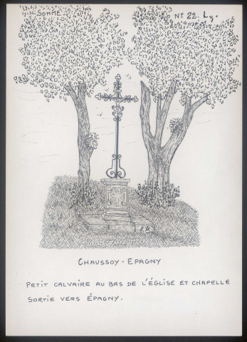Chaussoy-Epagny : petit calvaire en bas de l'église - (Reproduction interdite sans autorisation - © Claude Piette)
