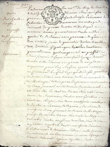 Etude de Me Firmin Magnier à Amiens (étude n°4). Minutes de l'année 1740