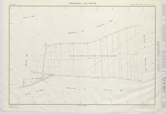 Plan du cadastre rénové - Fresnoy-lès-Roye : section Z2