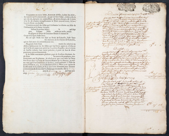 Centième denier du bureau de Conty pour la période du 6 février 1724 au 4 décembre 1725