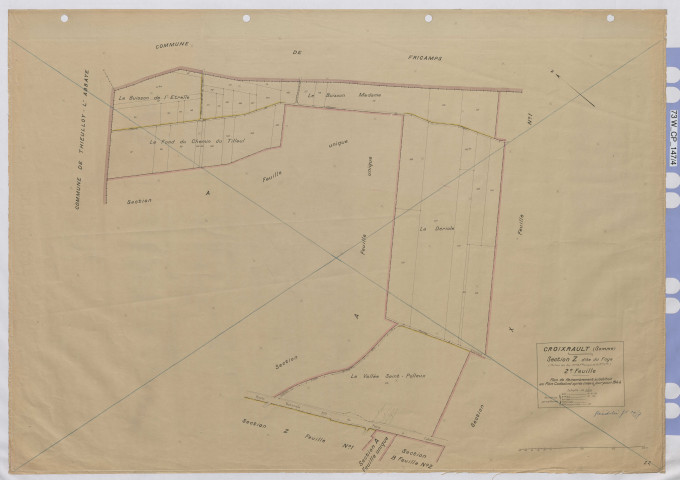 Plan du cadastre rénové - Croixrault : section Z2