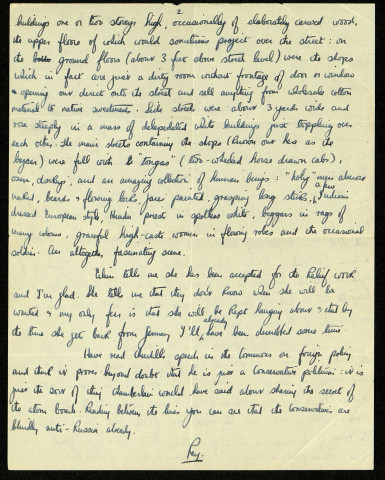 Lt R. Goldwater RA, RA Mess MUTTRA, India Command, 10 Nov. 45 : lettre de Raymond Goldwater à son frère Stan