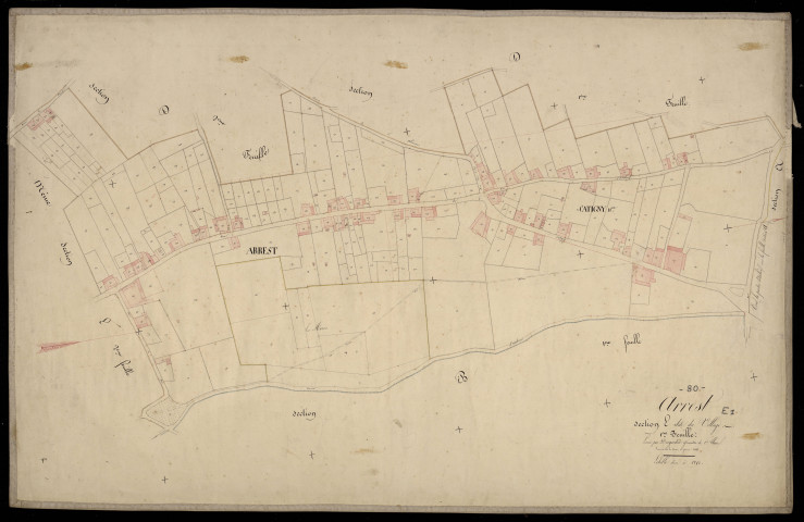 Plan du cadastre napoléonien - Arrest : Village (Le), E1