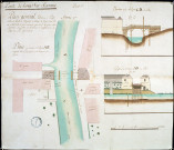 Plan général, élévation et profils actuels du pont en charpente du village de Long, levés les 25 juillet 1757 et jours suivants par le sieur Dufour, sous-ingénieur des ponts et chaussées, en conséquence des ordres de M. l'Intendant