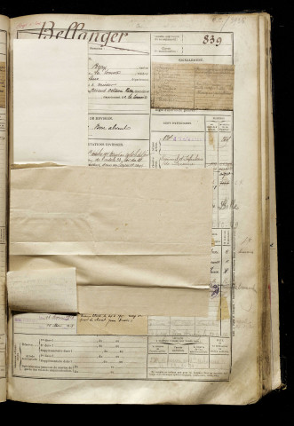 Bellanger, Robert Albert, né le 21 décembre 1890 à Bray-sur-Somme (Somme), classe 1910, matricule n° 839, Bureau de recrutement de Péronne