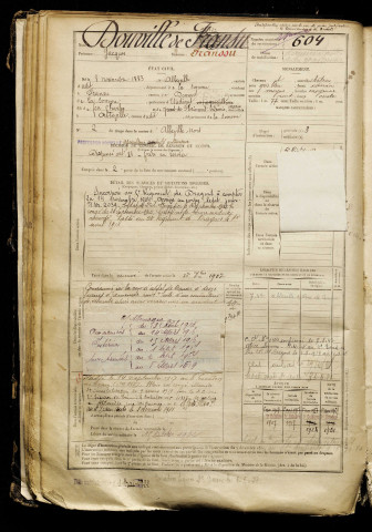 Douville de Franssu, Jacques, né le 08 novembre 1883 à Abbeville (Somme), classe 1903, matricule n° 604, Bureau de recrutement d'Abbeville