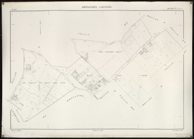 Plan du cadastre rénové - Grouches-Luchuel : section E4
