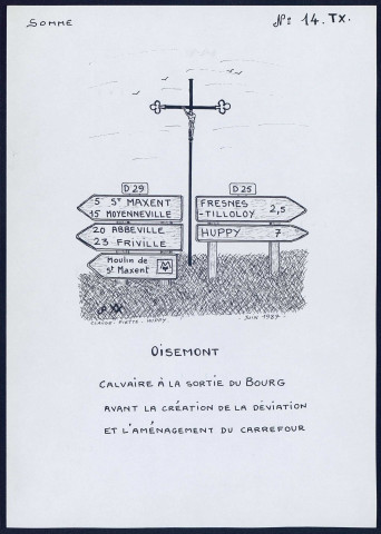 Oisemont : calvaire à la sortie du Bourg - (Reproduction interdite sans autorisation - © Claude Piette)