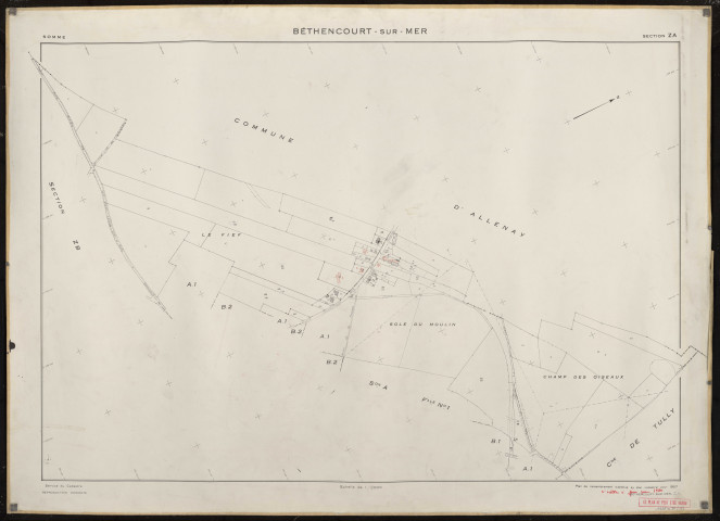 Plan du cadastre rénové - Béthencourt-sur-Mer : section ZA