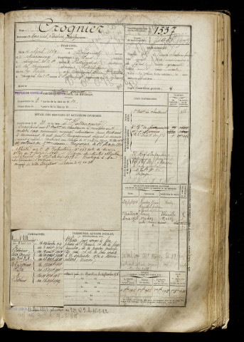 Crognier, Marius Isidore Joseph, né le 04 avril 1889 à Doignies (Nord), classe 1909, matricule n° 1337, Bureau de recrutement d'Abbeville
