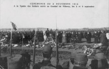 Cérémonie du 2 novembre 1914 - A la tombe des soldats morts au combat de Villeroy, les 5 et 6 septembre