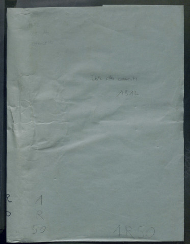 Liste du contingent départemental de l'année 1812