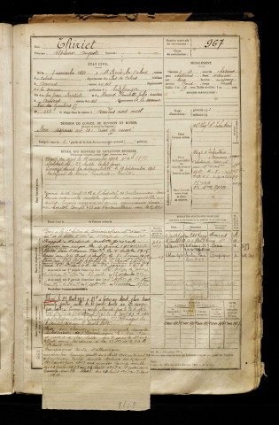 Thiriet, Alphonse Auguste, né le 07 novembre 1881 à Calais (Pas-de-Calais), classe 1901, matricule n° 967, Bureau de recrutement d'Amiens