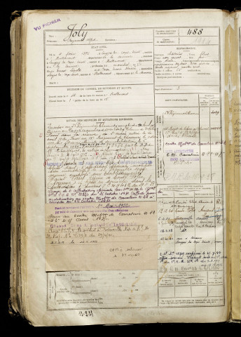 Joly, Raymond Alfred, né le 04 février 1896 à Longpré-les-Corps-Saints (Somme), classe 1916, matricule n° 488, Bureau de recrutement d'Abbeville