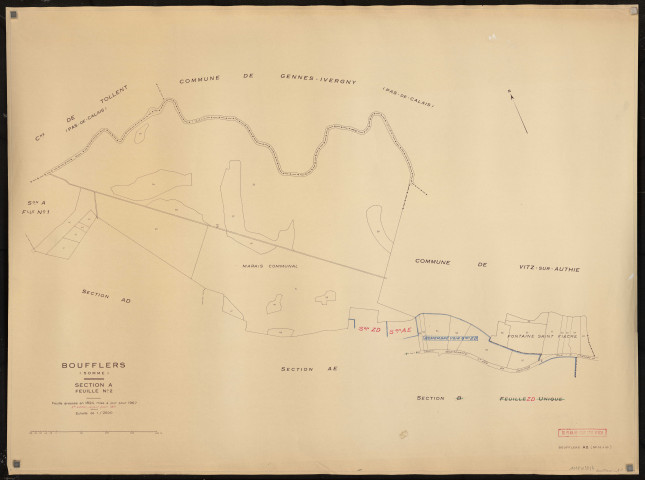 Plan du cadastre rénové - Boufflers : section A2