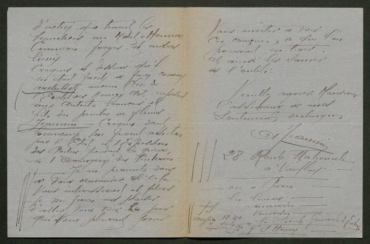Témoignage de Jeannin, A. (Lieutenant) et correspondance avec Jacques Péricard