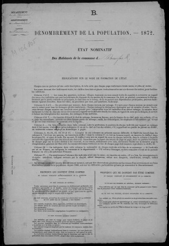 Recensement de la population 1872 : Beaufort-en-Santerre