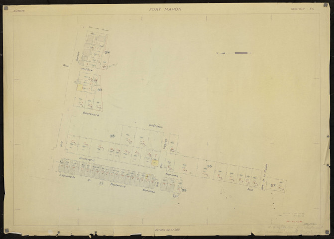 Plan du cadastre rénové - Fort-Mahon-Plage : section XC