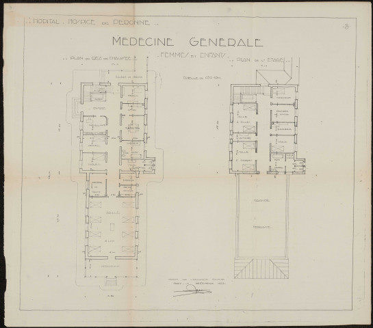 Péronne. Demande d'indemnisation des dommages de guerre : dossier Hôpital-hospice de Péronne (bâtiment de médecine générale)