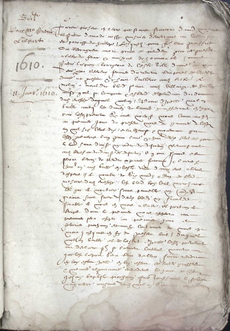 Etude de Me Jean Quignon à Amiens (étude n°22). Minutes de l'année 1610