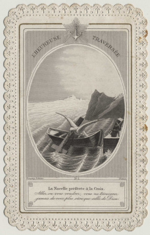 L'Heureuse Traversée. La Croix dans une nacelle. L'heureuse traversée