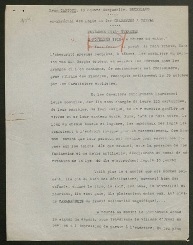 Témoignage de Cantoni, René et correspondance avec Jacques Péricard