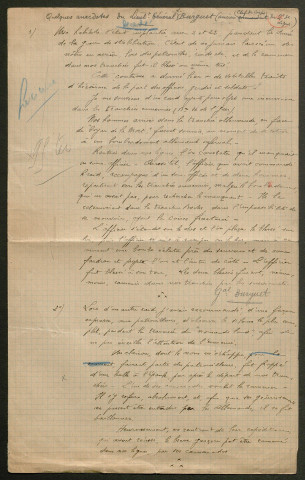 Témoignage de Burguet, Laurent (Lieutenant général) et correspondance avec Jacques Péricard