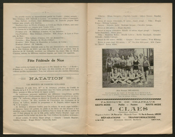 Bulletin du Comité de Picardie de la Fédération Féminine Française de Gymnastique et d'Education Physique, numéro 1