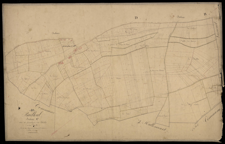 Plan du cadastre napoléonien - Bailleul : Grandsart ; Labiettes (les), C
