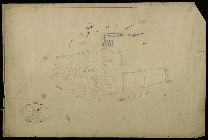 Plan du cadastre napoléonien - Ercheu : Haute Borne (La), B2