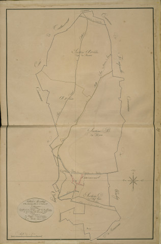 Plan du cadastre napoléonien - Atlas cantonal - Vadencourt : tableau d'assemblage