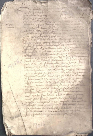 Etude de Me Jean Quignon à Amiens (étude n°22). Minutes de l'année 1587