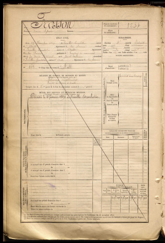 Fresson, Xavier Sylvain, né le 27 décembre 1869 à Friville-Escarbotin (Somme), classe 1889, matricule n° 1254, Bureau de recrutement d'Abbeville
