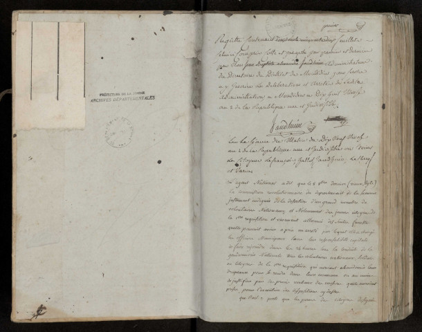 Délibérations du Directoire du district de Montdidier : 8 janvier 1794-20 mai 1794