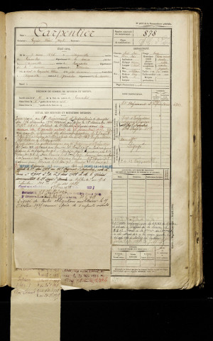 Carpentier, Eugène Rémi Joseph, né le 07 mars 1895 à Aigneville (Somme), classe 1915, matricule n° 878, Bureau de recrutement d'Abbeville