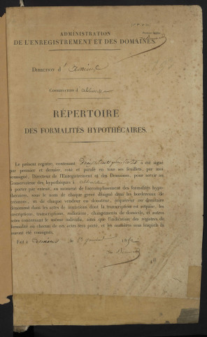 Répertoire des formalités hypothécaires, du 17/02/1852 au 24/06/1852, registre n° 193 (Abbeville)