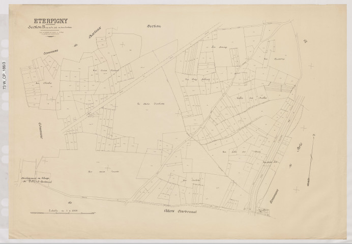 Plan du cadastre rénové - Eterpigny : section B