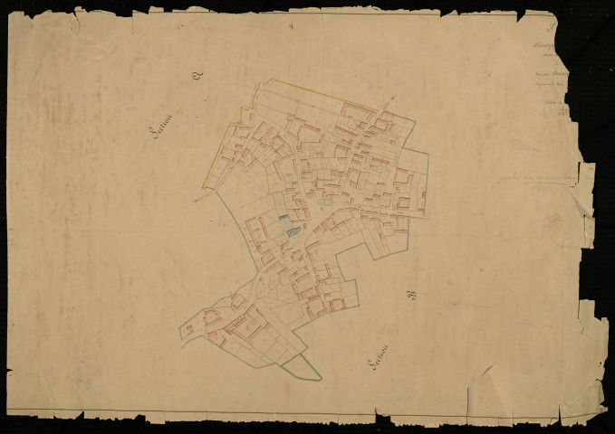 Plan du cadastre napoléonien - Driencourt : Chef-lieu (Le), développement d'une partie de la section B
