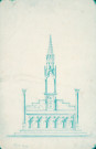 Eglise, autel et tabernacle : dessin de l'architecte Delefortrie