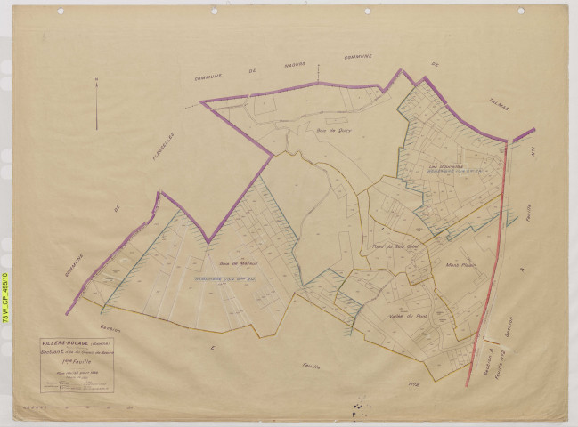 Plan du cadastre rénové - Villers-Bocage : section E1