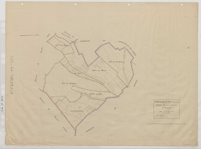 Plan du cadastre rénové - Fontaine-le-Sec : section A1