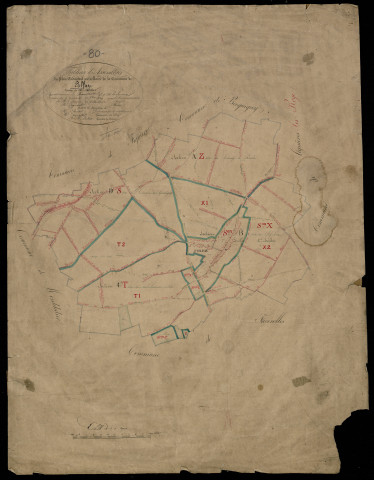 Plan du cadastre napoléonien - Etelfay : tableau d'assemblage