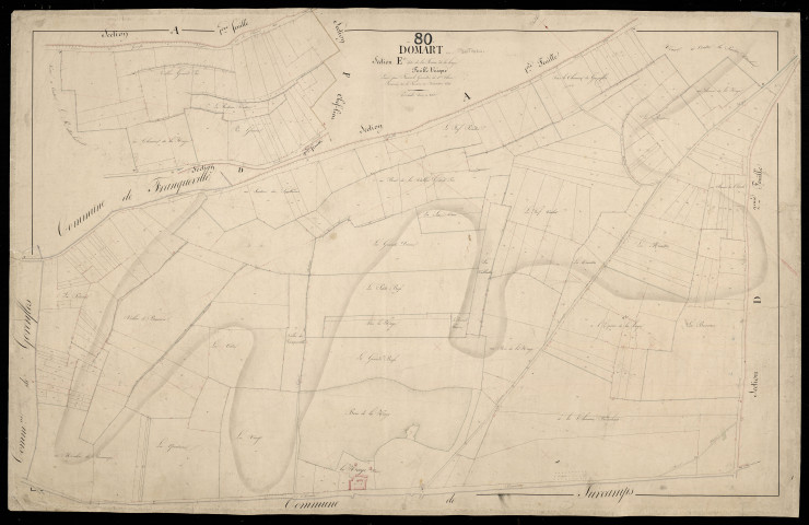 Plan du cadastre napoléonien - Domart -en-Ponthieu (Domart) : Ferme de la Haye (La), E